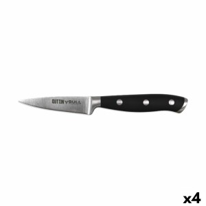 Schälmesser Quttin Bull Schwarz Silberfarben Edelstahl 9 cm (4 Stüc...