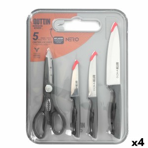 Messerset Quttin Nero 5 Stücke (4 Stück) |  Messer und Schleifstein...