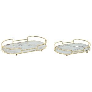 Tablettset Home ESPRIT Weiß Gold Moderne 31 x 17 x 5 cm (2 Stück) |...
