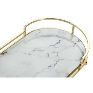 Tablettset Home ESPRIT Weiß Gold Moderne 31 x 17 x 5 cm (2 Stück) |...