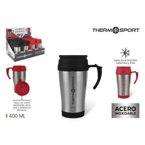 Thermobecher mit Deckel ThermoSport Travel Rot 400 ml (12 Stück) | ...