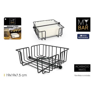 Serviettenring My Bar Schwarz Metall 19 x 19 x 7,5 cm (12 Stück) | ...