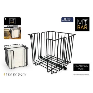 Serviettenring My Bar Schwarz Metall 19 x 19 x 18 cm (8 Stück) |  W...