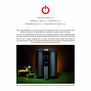 Heißluftfritteuse Basic Home Schwarz 1200 W 2,3 L |  Fritteusen   |...