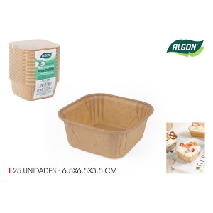 Backformen-Set Algon Papier 6,5 x 6,5 x 3,5 cm 25 Stücke (36 Stück)...