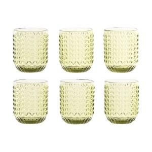 Gläserset Home ESPRIT grün Kristall Mit Relief 275 ml (6 Stück) |  ...