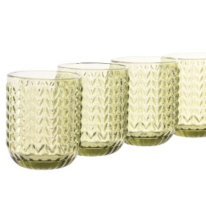 Gläserset Home ESPRIT grün Kristall Mit Relief 275 ml (6 Stück) |  ...