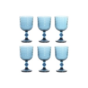 Gläsersatz Home ESPRIT Blau Kristall 380 ml (6 Stück) |  Gläser und...