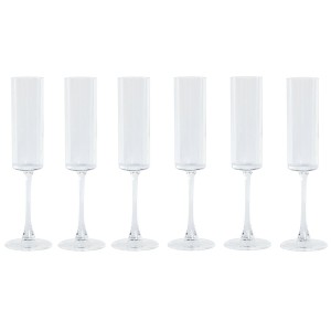 Abgeplattetes Glas Champagner und Cava Home ESPRIT Durchsichtig Kri...