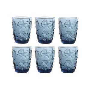Gläserset Home ESPRIT Blau Kristall Mediterraner Mit Relief 290 ml ...
