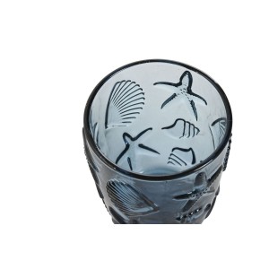 Gläserset Home ESPRIT Blau Kristall Mediterraner Mit Relief 290 ml ...