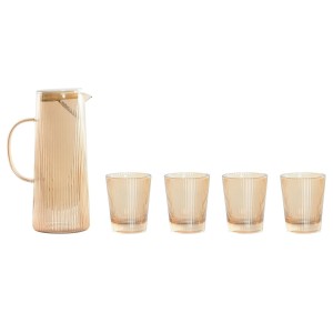 Set aus Gläsern mit Flasche Home ESPRIT Bernstein Borosilikatglas 1...