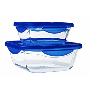 Lebensmittelbehälter Pyrex Blau Durchsichtig 800 ml (2 Stück) |  Ge...