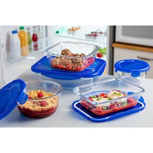 Lebensmittelbehälter Pyrex Blau Durchsichtig 800 ml (2 Stück) |  Ge...