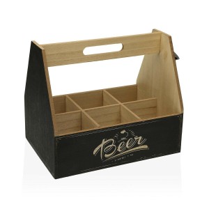Flaschenhalter Versa 6 Flaschen 18 x 5 x 18 cm Metall Holz MDF |  F...