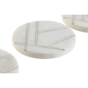 Untersetzer Home ESPRIT Messing Marmor (2 Stück) |  Untersetzer , P...