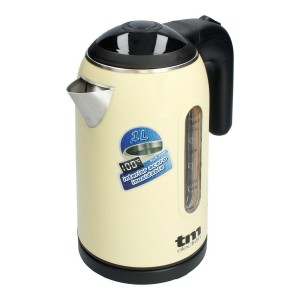 Elektrischer Wasserkocher mit LED-Licht TM Electron Edelstahl Creme...