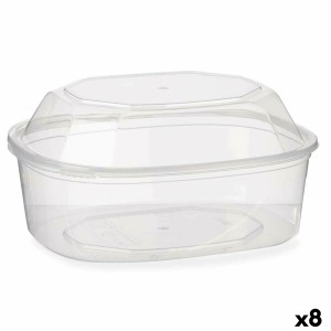 Rechteckige Lunchbox mit Deckel Leknes BS1500ROIOV Durchsichtig Pol...