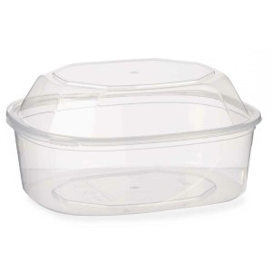 Rechteckige Lunchbox mit Deckel Leknes BS1500ROIOV Durchsichtig Pol...