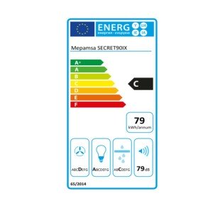 Konventioneller Rauchfang Mepamsa 305.0486.066 90 cm 540m³/h 69 dB ...