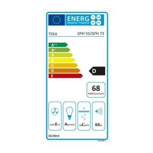 Konventioneller Rauchfang Teka GFH-73 INOX 73 cm 329 m3/h 69 dB 215...
