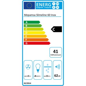 Konventioneller Rauchfang Mepamsa Slimline 60 60 cm 290 m³/h 65W C ...