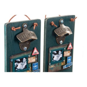 Flaschenöffner DKD Home Decor Self Serve Holz Metall (2 pcs) (26 x ...