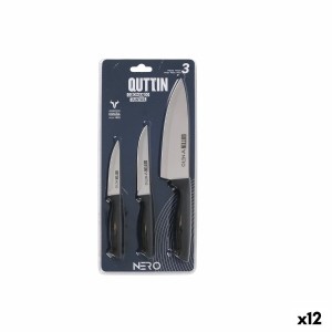 Messerset Quttin Nero Schwarz Silberfarben 3 Stücke (12 Stück) |  M...