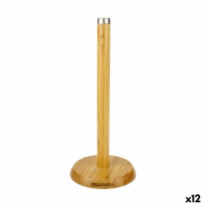 Küchenpapierrollenhalterung Quttin Braun Bambus Silberfarben 16 x 1...