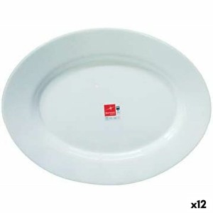 Kochschüssel Bormioli Toledo Weiß Glas Oval 34 x 26,5 x 1,8 cm (12 ...