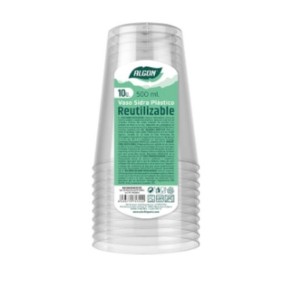 Set of reusable glasses Algon Transparent Cider 500 ml 10 Units |  ...