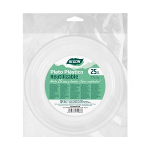 Set of reusable plates Algon Circular White 17 x 17 x 1,5 cm Plasti...