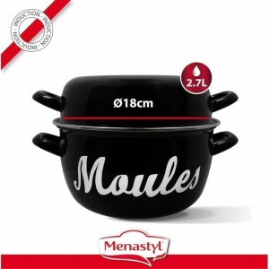 Topf Menastyl Schwarz Stahl mit Glasemaille |  Pfannen und Töpfe   ...