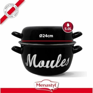 Topf Menastyl Schwarz Stahl mit Glasemaille |  Pfannen und Töpfe   ...