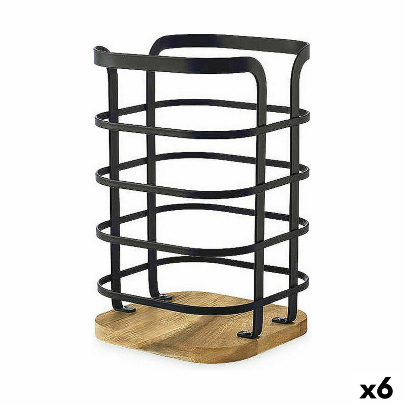 Gefäß für Küchenutensilien Confortime West Metall Schwarz (6 Stück)... Gefäß für Küchenutensilien Confortime West Metall Schwarz (6 Stück)...