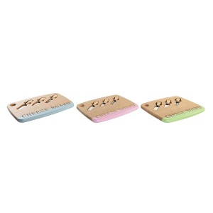 Käsebrett DKD Home Decor Bambus Edelstahl 33,5 x 24 x 2 cm (3 Stück...