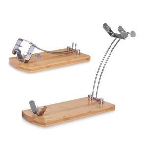 Schinkenhalter aus Holz Kinvara JWHH-3014 natürlich Metall Bambus 4...