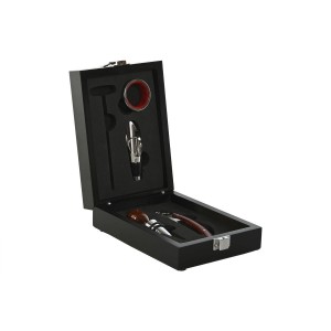Weinzubehör-Set Home ESPRIT Schwarz Holz MDF 12 x 17 x 6 cm |  Wein...