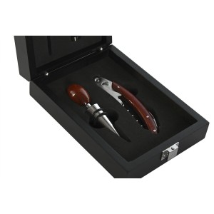 Weinzubehör-Set Home ESPRIT Schwarz Holz MDF 12 x 17 x 6 cm |  Wein...