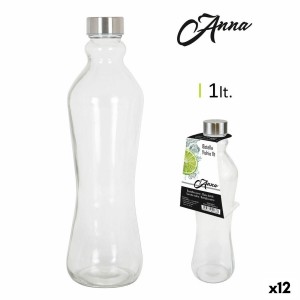 Glas-Flasche Anna 1 L Metallkappe Metall Glas (12 Stück) |  Gläser ...