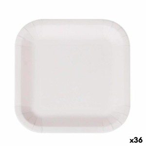 Geschirr-Set Algon Einwegartikel Weiß Pappe karriert 26 cm (36 Stüc...