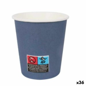 Gläserset Algon Pappe Einwegartikel 200 ml Blau 36 Stück (24 Stücke...