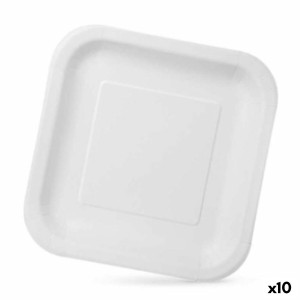 Geschirr-Set Algon Einwegartikel Weiß Pappe 23 x 23 x 1,5 cm (10 St...