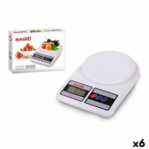 Küchenwaage Basic Home Digital 7 kg Weiß 23 x 16 x 3,6 cm (6 Stück)...