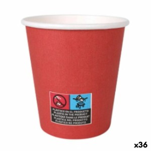 Gläserset Algon Pappe Einwegartikel 200 ml Rot 36 Stück (24 Stücke)...