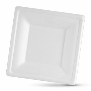 Geschirr-Set Algon Einwegartikel Weiß Zuckerrohr karriert 26 cm (8 ...