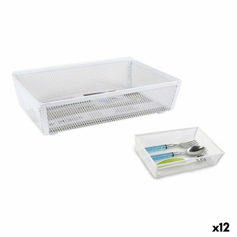 Besteckkasten Confortime Metall Weiß 21,8 x 15,24 x 5,2 cm (12 Stüc... Besteckkasten Confortime Metall Weiß 21,8 x 15,24 x 5,2 cm (12 Stüc...