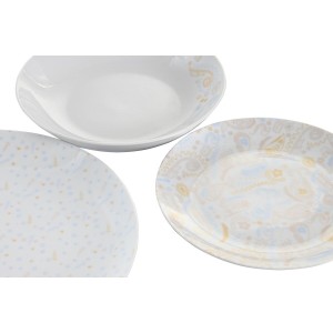 Geschirr-Set DKD Home Decor Blau Weiß Rosa Porzellan 18 Stücke 27 x...
