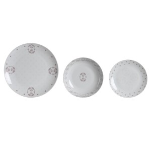 Geschirr-Set DKD Home Decor Weiß Rosa Porzellan Scandi 18 Stücke 27...