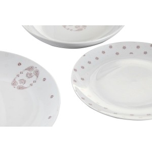 Geschirr-Set DKD Home Decor Weiß Rosa Porzellan Scandi 18 Stücke 27...
